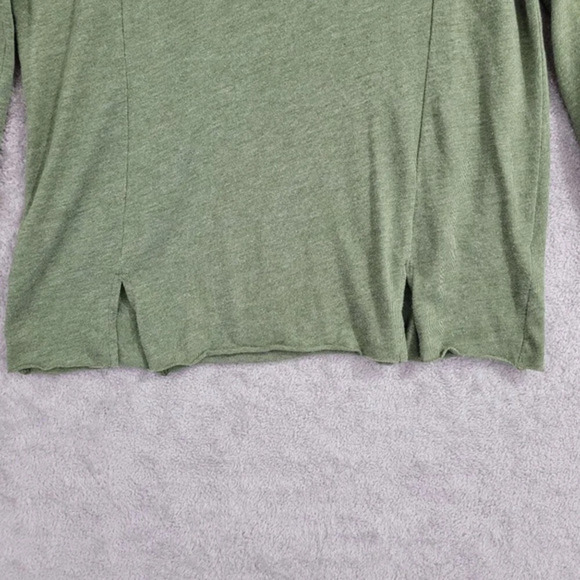 Nation Ltd Green Long Sleeve Top Size M Crew neck Pullover Cutout Shoulder  27CT - Picture 7 of 8